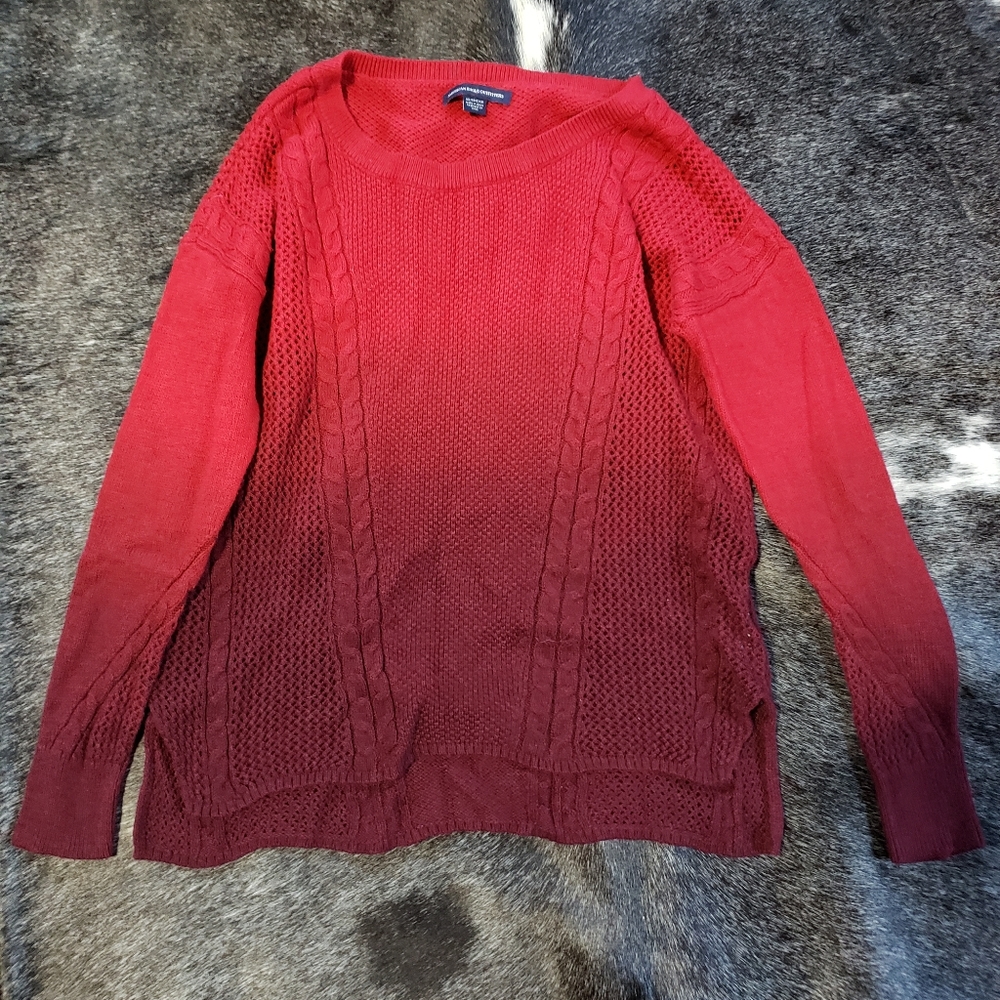 American Eagle xs red ombre sweater
